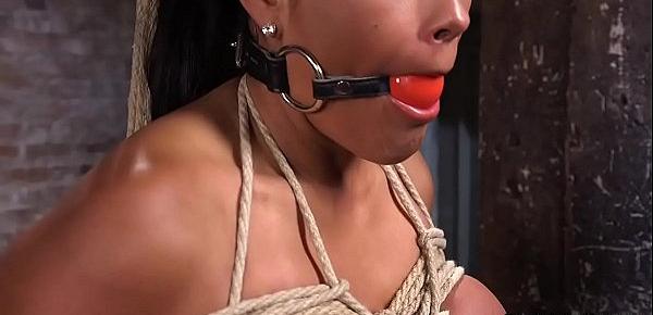  Hot busty tanned slave tormented